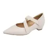 Sapatilhas baixas estilo coreano de bico fino com aumento interno de altura, tiras cruzadas, sola macia fashion, cor desgastada, sapatos femininos de primavera