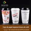 Copo de papel descartável Lv Kangyuan calibre 90, copo de chá com leite, copo de papel de 500ml, copo de café, copo de bebida quente, personalização espessada