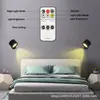 Lámpara de Pared Magnética Inteligente Nueva 2023 Recargable por USB Temperatura de Color Ajustable Regulable Lámpara de Pared para Interiores Control Remoto Luz Nocturna