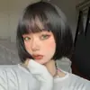 Moda Coreana Red de Internet Flequillo al Aire Estudiante Cabello Esponjoso Pelo Corto Reparación Facial Diario Peluca de Cabeza Bobo Casco
