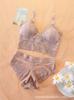 Conjunto de Sujetador de Encaje Sexy Europeo y Americano Transfronterizo Espalda Hueca Cómodo Tirante Ropa Interior Bragas para Mujer TEMU