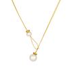 Collar de Alambre de Perla de Agua Dulce Natural Chapado en Oro de 18K Lujo Accesible Cadena para Clavícula Mujer Ins Joyería Nicho Simple al Por Mayor