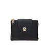 Billetera de Viaje de Cuero Genuino Transfronteriza Nueva Primavera/Verano para Mujer, Billetera para Monedas de Color Sólido de Lujo Ligero, Negra