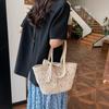 Este año, la popular bufanda de seda sencilla del verano 2024, nueva cesta tejida a mano, moderna y portátil, bolso de hombro para mujer.