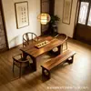 Estética da Dinastia Song Madeira de Nogueira Mesa de Chá Escritório Casa Clube Recepção Mesa para Preparo de Chá Novo Estilo Chinês Madeira Maciça Laje Grande Mesa de Chá