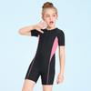 Traje de baño para niños, niñas, con almohadilla para el pecho, traje de baño deportivo de una pieza para niños grandes, resistente al sol, de secado rápido, traje de baño para estudiantes