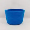 Cesta redonda de almacenamiento para recibidor de casa, cesta de almacenamiento de cuerda de algodón simple de color sólido, cesta pequeña para snacks, cesta tejida de cuerda de algodón
