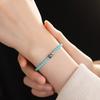 Pulseras de Turquesa Imitación para Mujer, Nuevas Pulseras de Estilo Nacional Chinoiserie, Accesorios Azul Quemado, Cuentas de Mijo de Pino Loto, Pulseras de Cuentas de 4 mm