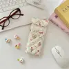 5758 Bolsita Acolchada con Estampado de Dibujos Animados para Gafas, Suave y Moderna para Niñas, Estuche Portátil para Gafas de Sol, Bolsa de Almacenamiento Antipresión para Estuche de Gafas