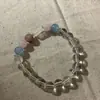 Pulseira de Cristal Rosa e Água-Marinha Natural com Contas Irregulares, Atrai Amor, Presente para Namorada no Aniversário ou Festival Qixi