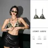 Sutiã de Renda Triangular Estilo Francês para Mulheres com Seios Pequenos Push-up Verão Fino Sexy Costas Bonitas Fecho Frontal Alça Fina Sutiã conjunto