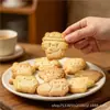 Forma de biscoito fofa em formato de gato estilo japonês, molde de carimbo 3D para biscoitos amanteigados, argila e borra de café
