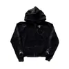 Moletom com Capuz e Zíper Estilo Punk Impressão Gótica Casual Dark Streetwear Retro Europeu e Americano Y2K