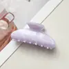 Presilha de Cabelo Semicircular com Padrão de Mármore de Novo Estilo Transfronteiriça para Mulheres, Grampo Elegante para a Parte de Trás da Cabeça, Acessório de Cabelo de Alta Qualidade
