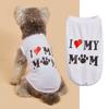 Chaleco para perro pequeño gato verano delgado fresco transpirable color sólido I LOVE MOM estampado en inglés ropa para mascota