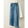 [Especial] Pantalones Vaqueros Rectos de Otoño Nuevos, Sencillos y Favorecedores para Figura Plus Size (100 kg+) para el Trabajo 0963