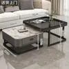 Mueble de TV de Lujo Ligero para Sala de Estar 2026 Nuevo Modelo de Gama Alta Moderno Simple Retráctil Cuadrado Famoso en Internet Mueble de TV y Mesa de Café Set
