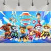 Novo Painel de Fundo para Festa de Aniversário Temática Patrulha Canina Desenho Animado Transfronteiriço Suprimentos de Decoração Patrulha Canina