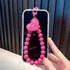 Corrente de Celular Colorida com Contas, Pingente de Mochila em Formato de Coração para Meninas, Ornamento de Chaveiro de Carro, Corrente Pequena para Pendurar Presente Venda por Atacado