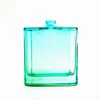 Suministro botella de perfume de fondo grueso 50ml botella de vidrio botella cuadrada plana botella vacía de perfume botella de borde cortado color botella bayoneta botella con atomizador