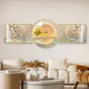 Pintura Decorativa de Lujo para Sala de Estar con Respaldo Colgante de Pared para Sofá Tríptico de Porcelana de Cristal de Gama Alta