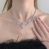 Brincos de pulseira de colar de diamante multicamadas de estilo coreano feminino 2024 Novo estilo estilo frio design de nicho terno de casamento nupcial