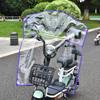 Para-brisa de Motocicleta Elétrica Transparente à Prova de Frio, à Prova de Chuva, à Prova de Vento, Capa com Cesto, Carro a Bateria, Para-sol Alargado e Espesso