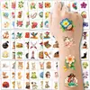 Nuevas pegatinas de tatuaje de dibujos animados para niños para venta transfronteriza, decoraciones lindas y coloridas de animales y fiesta pirata, pegatinas de tatuaje fáciles de quitar