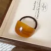 Elástico para Rabo de Cavalo Alto Fibra de Vinagre Oval Arco Textura Versátil Anel de Cabelo Elástico de Borracha Durável Rabo de Cavalo Alto Versátil