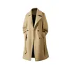 Novo Casaco de Lã Masculino de Inverno/Outono 2026, Comprimento Médio, Dupla Face, Espesso, Estilo Simples, Elegante, Casaco Trench Coat Masculino