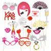 Accesorios para fotos de fiesta individual boda papel dorado de mano hombres y mujeres Unicornio Pájaro de Amor decoración nupcial