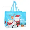 Bolsas de Natal Não Tecidas Laminadas em Estoque Transfronteiriças, Sacolas de Compras Ecológicas, Sacolas de Presente Impressas Coloridas, Sacolas Tote Personalizadas