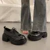 Sapatos de Couro Confortáveis com Solado Grosso para Ficar em Pé por Muito Tempo, Novos Sapatos Mary Jane Plataforma Femininos Estilo Britânico 2025
