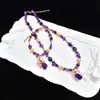 Pulsera Collar de Cuentas de Perla de Agua Dulce Amatista Natural Diseño Original Versátil Nicho Joyería Artesanal de Alta Gama