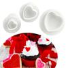 3 Peças pequeno coração de amor/molde de gravação em formato de coração molde de pressão com mola molde para bolo de fondant ferramentas de panificação DIY