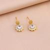 Conjunto de collar y pendientes con diseño de girasol y circonita bañados en oro de 18 quilates, estilo retro, de alta calidad, para mujer.
