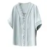 Moda Verão 2026 Feminina Plus Size Elegante e Fashion Blusa de Renda Vazada com Decote V de Manga Curta para Senhoras Plus Size Top para o Trabalho 0423