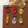 Lindos Dibujos Animados Tejidos con Cuentas Plátano Piña Manzana Pendientes de Fruta DIY Colgantes de Oreja Cadena de Teléfono Colgante de Llavero