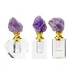 Botella de Perfume de Cristal Natural Botella Dispensadora de Vidrio Estilo de Lujo Accesible y Elegante Botella Dispensadora de Piedra Cruda de Cristal Botella Sellada