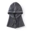 Suave y cómoda, gorro de punto de cachemira de color liso, diseño unisex, simple y versátil, con cordón y hebilla, y una gorra de punto cálida