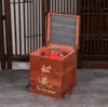Caja de Regalo de Año Nuevo Neutra para Festival de Primavera Caja de Regalo para Licor Jarra de Vino Caja con Textura de Madera Lote Pequeño de Alta Gama Personalización con Logo de Empresa