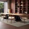 Despejar sala de estar mesa de té grande y larga con sofá estilo chino nuevo madera maciza lujo ligero estilo nuevo de alta gama mesa de té de losa de roca preparar té jefe