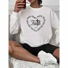 Sudadera de Cuello Redondo con Cruz de Letra de Fe Exportación Transfronteriza Amazon Wish Una Pieza Top al por Mayor