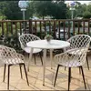Juego de Mesa Redonda Pequeña y Sillas de Acero al Carbono Sencillo para Ocio en Balcón, Mesa de Reuniones, Área de Descanso, Cafetería de Té con Leche al Aire Libre, Mesa de Comedor al Aire Libre