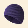 Gorro de Tricô Preto Unissex com Núcleo de Fio Elástico de Alta Elasticidade, Gorro de Tricô Liso, Circunferência da Cabeça Grande, Efeito Emagrecedor do Rosto, Touca