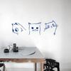Tres Miau lindo gato patrón simple tienda de mascotas gato café dormitorio sofá Esquina Puerta Gabinete pegatinas de pared decorativas