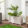 Frete grátis Caixa de flores retangular de PVC para pátio e varanda, vaso para plantio de vegetais, caixa de flores externa, vaso de flores para cerca