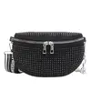 Bolsa de peito com diamantes brilhantes para atacado transfronteiriço 2024 nova tendência simples moda simples strass bolsa de ombro único elegante versátil bolsa de cintura