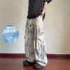 Pantalones casuales rectos tie-dye estilo hip-hop americano 2026 para hombre, pantalones largos de corte holgado, pantalones juveniles de alta gama a la moda