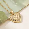 Aogu Transfronteiriça Simples Acessível Luxo Banhado a Cobre Ouro 18K Zircônia Pingente Coração Colar Feminino Nicho Retro High-End